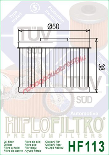 Hiflofiltro olajszűrő, HF113