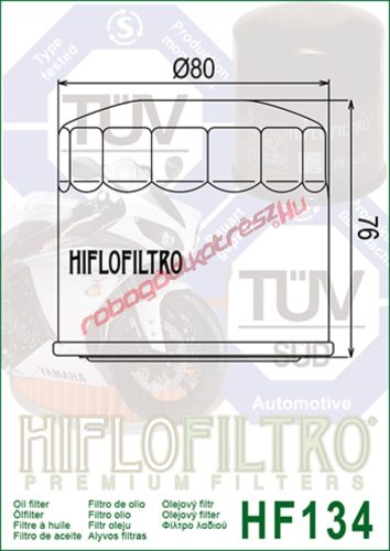 Hiflofiltro olajszűrő, HF134
