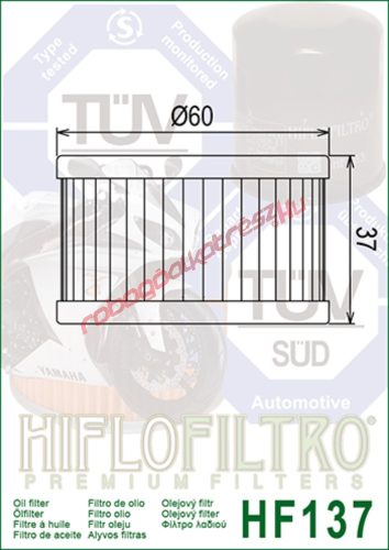 Hiflofiltro olajszűrő, HF137