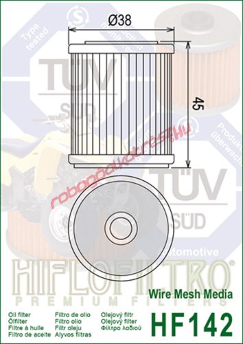 Hiflofiltro olajszűrő, HF142