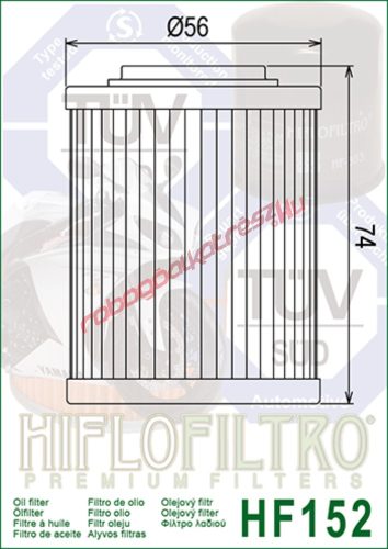 Hiflofiltro olajszűrő, HF152