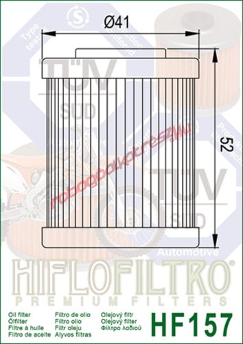 Hiflofiltro olajszűrő, HF157