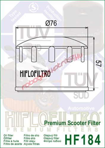 Hiflofiltro olajszűrő, HF184