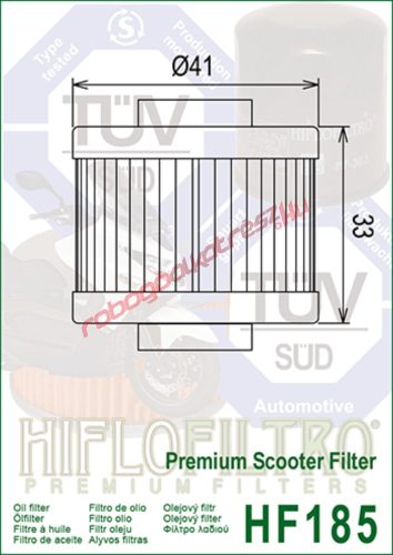 Hiflofiltro olajszűrő, HF185