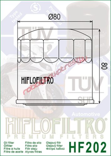 Hiflofiltro olajszűrő, HF202