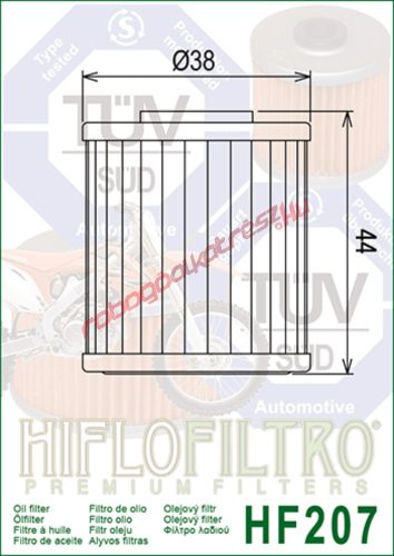 Hiflofiltro olajszűrő, HF207