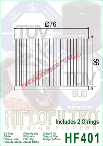 Hiflofiltro olajszűrő, HF401
