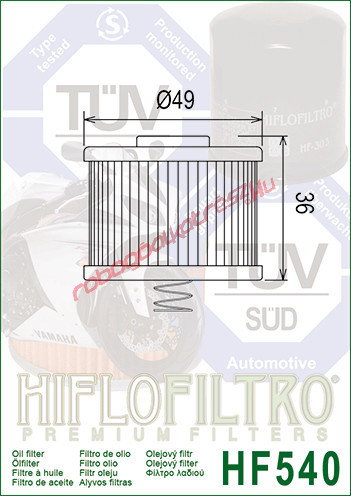 Hiflofiltro olajszűrő, HF540