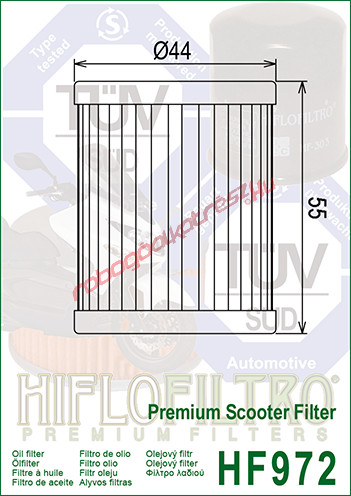 Hiflofiltro olajszűrő, HF972