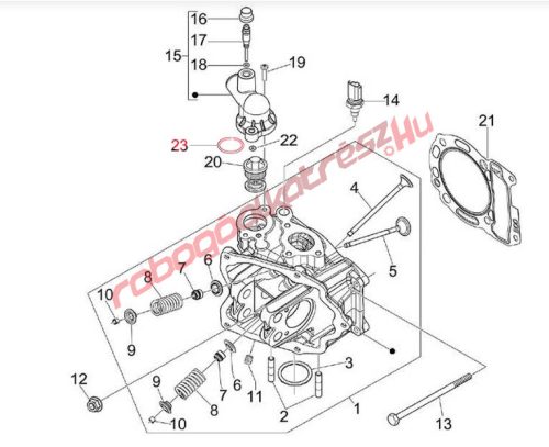 Piaggio Termosztát ház o-gyűrű, 250-350