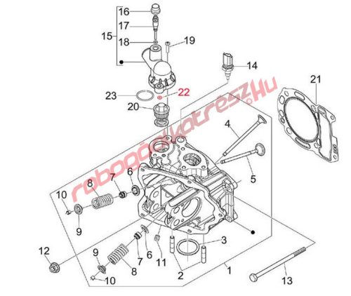 Piaggio Termosztát ház o-gyűrű, Kicsi, 250-350