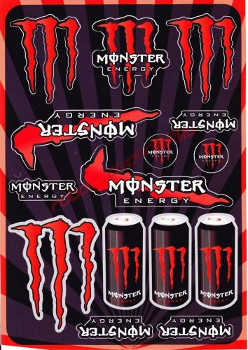 Matrica szett, Monster Energy, Piros