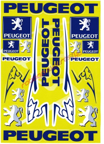 Matrica szett, Peugeot sárga