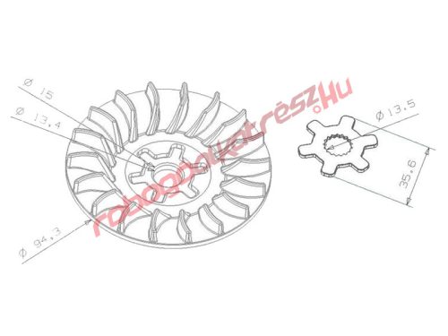 101 Octane Variátor külső tárcsa, Minarelli 