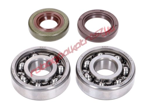 Naraku főtengely csapágy szett, SKF C4 Fém/FKM Premium, Minarelli AM