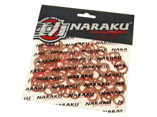 Naraku tömítő alátét, Réz, 10x16x1.5mm 100 db