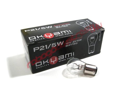 Okyami hátsó lámpa izzó, 12V 21/5W (BAY15d)